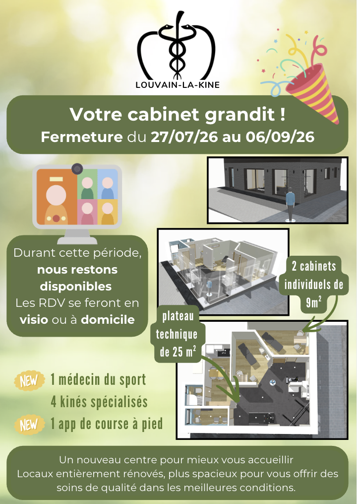Info agrandissement cabinet et fermeture pour travaux août 2026